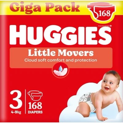 Afbeelding van Huggies Ultra Comfort, luiers maat 3 (4 9 kg), Disney design, voorraadverpakking, 168 stuks