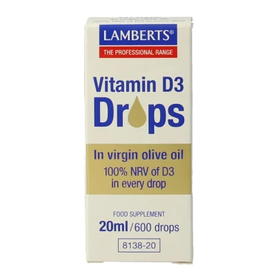 Afbeelding van Lamberts Vitamine D3 Druppels, 20 ml