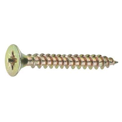 Afbeelding van Connex Universele schroeven 4,0 x 16 mm 1 kg grootverpakking verzonken kop PZ Pozidriv aandrijving volledige schroefdraad geel verzinkt/schroevenset/schroeven in zak / KL3134016