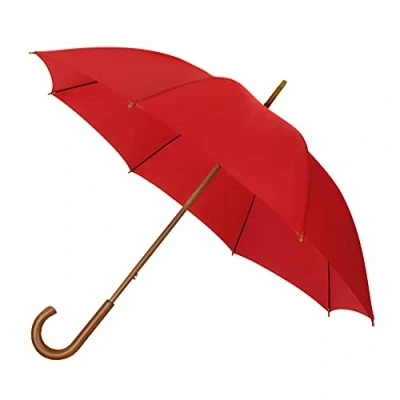 Afbeelding van Eco bamboe paraplu windproof rood met haak