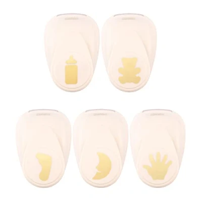 Afbeelding van Vaessen Creative Stanzer Set motiefponsen baby 5 stuks gekleurd papier en knutselmateriaal tot 250 g/m² voor knutselen met scrapbooking