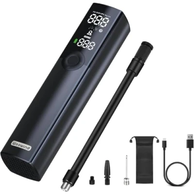 Afbeelding van Woowind BP188 Elektrische Fiets Pomp Presta Valve en Schrader, Aluminium Band Inflator Voor Fietsen, Motorfiets, Auto Afsluiten 120PSI Oplaadbare...