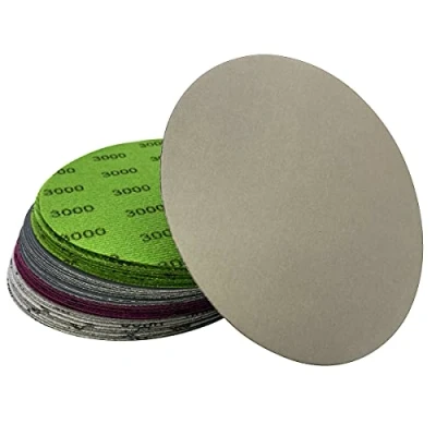 Afbeelding van Schuurpapier, 150 mm, klittenband, 40 stuks, rond, nat en droog water, korrelgrootte 1000, 2000, 3000, 5000, excentrische schuurmachine, schuurpapier voor hout, metaal auto