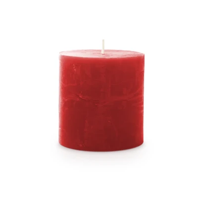 Afbeelding van Spaas Rustieke Pillarkaars 70/70 mm 25u rood
