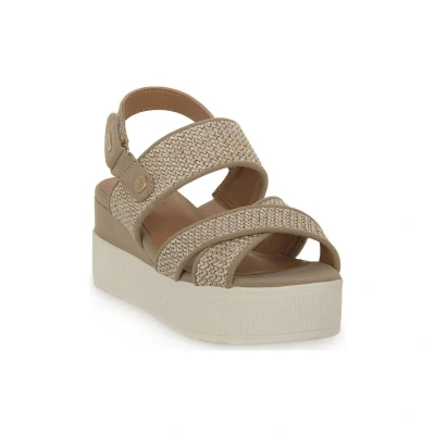 Afbeelding van Mustang Sandalen met plateauzool, Dames, Maat: 38, Beige Kunststof