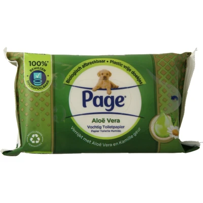 Afbeelding van Page Vochtig Toiletpapier Aloë Vera 38ST