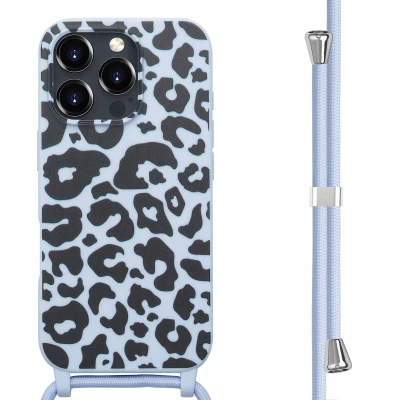 Afbeelding van imoshion hoesje Geschikt voor iPhone 16 Pro met koord Siliconen design Meerkleurig / Animal Lila