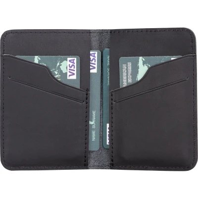 Afbeelding van Pulledro Leder Cardholder Pasjeshouder Portemonnee Antic Black