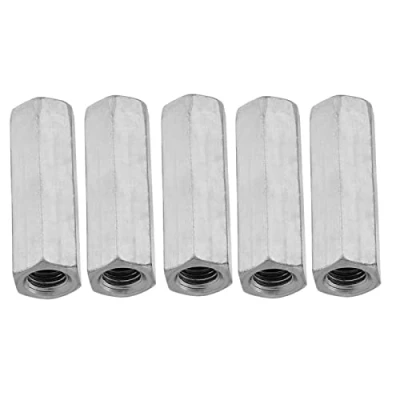 Afbeelding van 5 stuks lange zeskantmoer stang koppelingsmoer schroefdraadbevestigingen verzinkt koolstofstaal verbindingskap scharniermoer M12 (M12 * 50 15 mm)