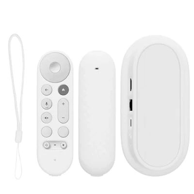 Afbeelding van kwmobile hoes voor afstandsbediening en streamingapparaat Beschermcase geschikt Google TV Streamer 4K Van silicone in wit