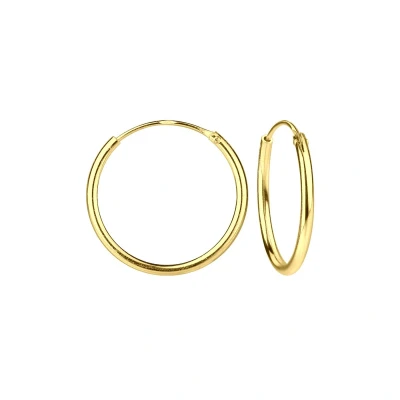 Afbeelding van Zilveren oorbellen Oorringen Gold plated oorringen, plain, 16 mm