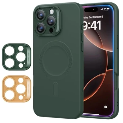 Afbeelding van ESR Cloud Soft HaloLock Hoesje Geschikt voor Apple iPhone 16 Pro Compatibel met MagSafe en Siliconen Back Cover Magnetische Beschermhoes Groen