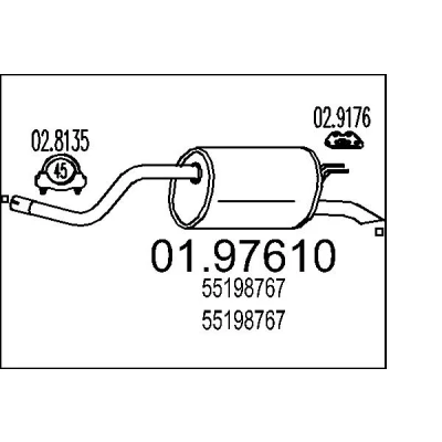 Afbeelding van MTS 01.97610 Einddemper 1000mm LANCIA: Ypsilon II