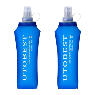 Afbeelding van UTOBEST Roft Flask Running Water Bottle Collapsible for Trail Hydration Pack Hiking Cycling Climbing 500ML*2pcs