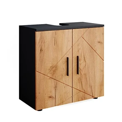 Afbeelding van Vicco Wastafelonderkast Irma, Eik goud/antraciet, 60 x 59 cm