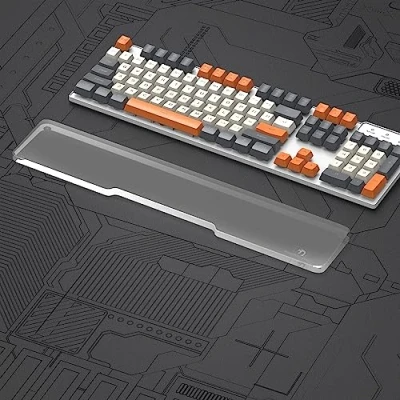 Afbeelding van MAMBASNAKE Ergonomische Polssteun voor Full Size 100% Toetsenbord Acryl Pad Premier Clear Antislip Rubberen Voeten Keyboard Wrist Rest Office/Gaming/Typing/Laptop