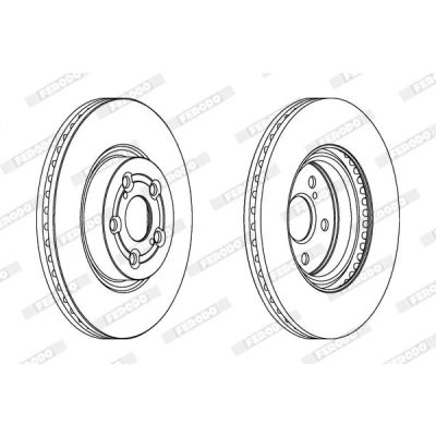 Afbeelding van FERODO PREMIER Coat+ disc DDF1315C Remschijf 295 26 5 Geventileerd Gecoat Zonder schroeven TOYOTA: Avensis II Station Wagon, Sedan