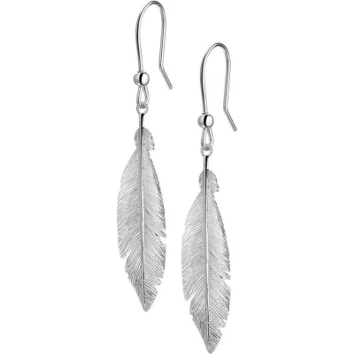 Afbeelding van Oorhangers Veer Zilver Gerhodineerd Glanzend 41.5 mm x 10.5