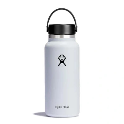 Afbeelding van Hydro Flask Wide Mouth waterfles 946 ml (32 oz) Vacuümgeïsoleerde roestvrijstalen met lekvrij Flex Cap en poedercoating BPA vrij White