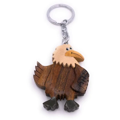 Afbeelding van H Customs Strandarend Vogel Oehoe Houten Edele Handgemaakte Sleutelhanger Hanger