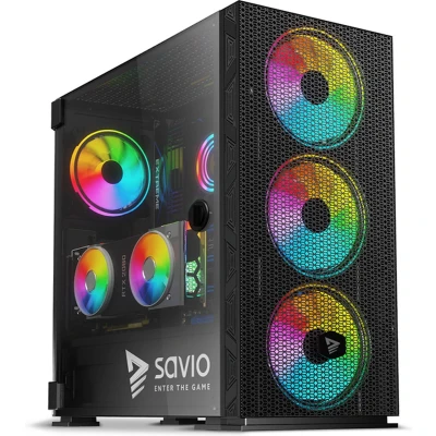 Afbeelding van SAVIO PC behuizing Raptor X1 ARGB Glas/Mesh Zwart