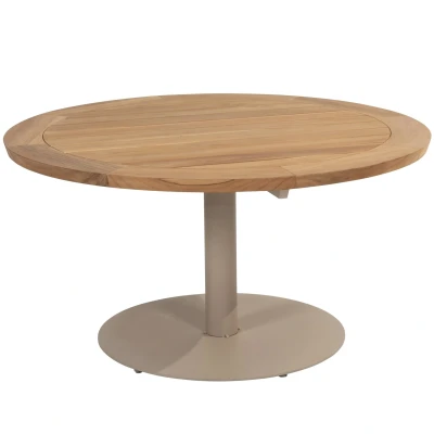 Afbeelding van Saba low dining teak tafel 130Ø cm met latte onderstel Taste 4SO