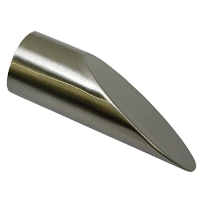 Afbeelding van GARDINIA Eindknoppen voor gordijnroedes, 2x eindknop Elypse, Chicago collectie, metaal, rvs look, diameter: 20 mm