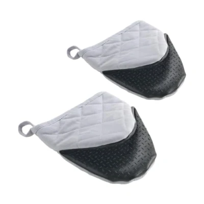 Afbeelding van Metaltex Katoenen Ovenhandschoenen 14X14 Cm Grijs/Wit 2 Stuks