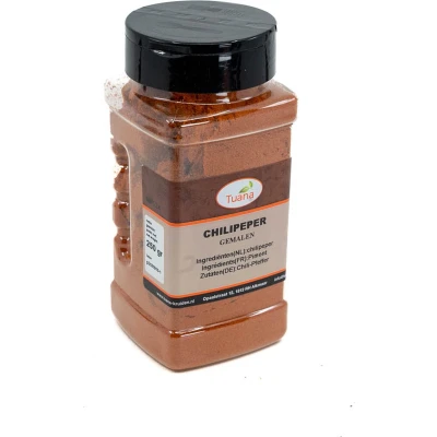 Afbeelding van Tuana Kruiden Chili Peper Gemalen Strooibus 150 Gram Zonder Zout MP0047