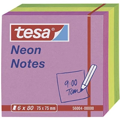 Afbeelding van tesa Plaknotitie 56004 00 75 mm x Pink, Geel, Groen 480 vellen
