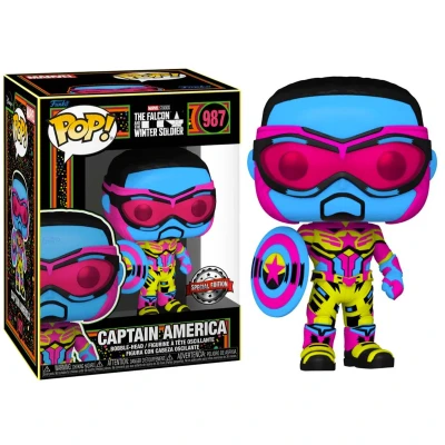 Afbeelding van Funko Pop! Marvel the Falcon and Winter Soldier Captain America #987 Blacklight Exclusive