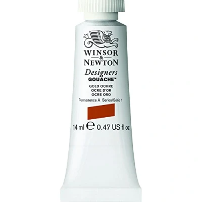 Afbeelding van Winsor &amp; Newton 0605285 Designers Gouache, fijnste kunstschilderverf, dekkend, hoogwaardige pigmenten 14ml Tube, Gold Ochre