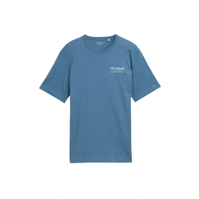 Afbeelding van TOM Tailor MIT Print Tshirt print, Heren, Maat: XXL, Real teal blue