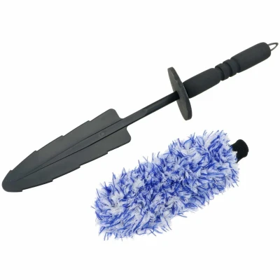 Afbeelding van CARMODO® Microvezel velgenborstel, extra dun, met verwisselbare borstelovertrek, voor een zachte reiniging tot diep in het velgbed, ideaal hoogwaardige velgen, wielborstel