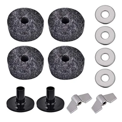 Afbeelding van 2Pcs Trommel Cymbal Sleeve + 4Pcs 4cm Cymbale Filzscheibe Fl¨¹gelmutter Metal Pad Set