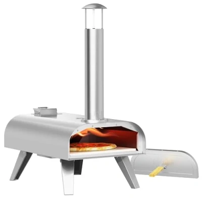 Afbeelding van BIGHORN Pizza Pellet oven voor Buiten Draagbaar Opvouwbaar RVS 15KG 460
