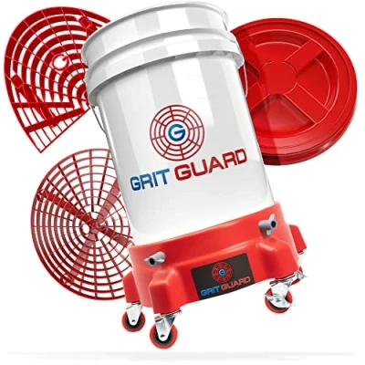 Afbeelding van detailmate Professionele wasemmerset, US 5 GAL emmer + Gamma Seal deksel Grit Guard vuilinzet wasbord Dolly rolwagen, voor de handwas op auto, motorfiets