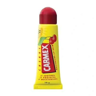 Afbeelding van Carmex Cherry lippenverzorging in tube met kersensmaak, SPF 15, verpakking van 3 (3 x 10 ml)