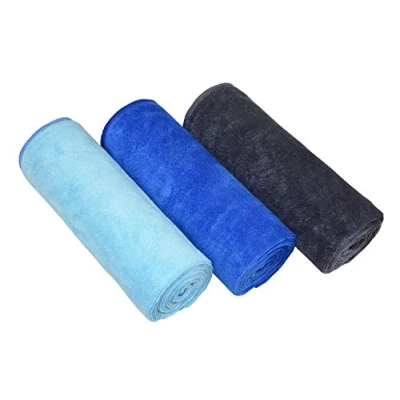 Afbeelding van MAYOUTH Microvezel sporthanddoeken sneldrogende en absorberende gymhanddoek workout zweethanddoeken voor sportschool, yoga, camping, 3 stuks 40 cm x 80 (donkerblauw+lichtblauw+grijs, cm)