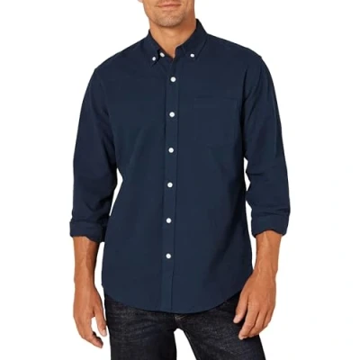Afbeelding van Amazon Essentials Regular Fit Lange Mouwen Effen Pocket Oxford Shirt Knop, Navy, XL