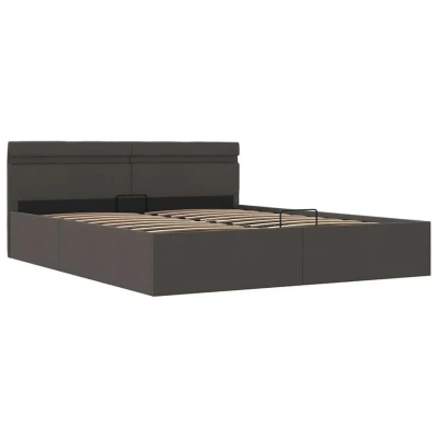 Afbeelding van vidaXL Bedframe met opbergruimte en LED stof donkergrijs 180x200 cm
