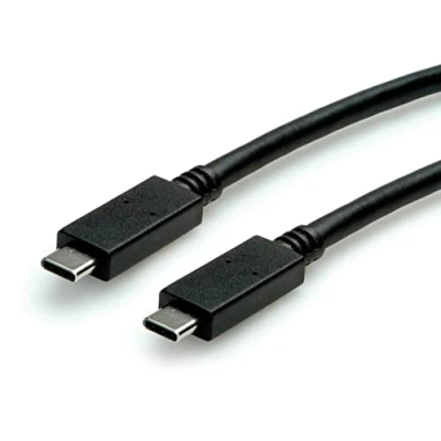 Afbeelding van ROLINE GREEN USB 3.2 Gen 2 kabel, met PD 20V5A, Emark, C C, M/M, zwart, 0,5 m