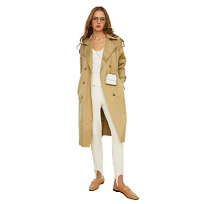 Afbeelding van Trendyol Trenchcoat, Dames, Maat: 34, Beige