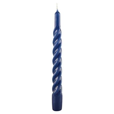 Afbeelding van CERERIA DI GIORGIO risthò kaarsen TORTIGLIONE gelakt, was, blauw, 2,2 x 21 cm, 6 stuks