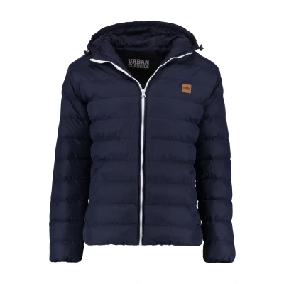 Afbeelding van Urban Classics Basic Bubble Jacket Winterjas, Heren, Maat: Medium, Navy/white/navy