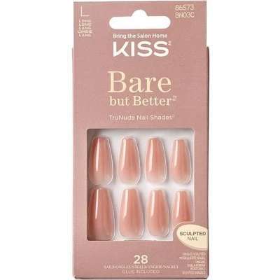 Afbeelding van Kiss Plaknagels Bare But Better Nails Kunstnagels Zelfklevende Nepnagels Nude Glow
