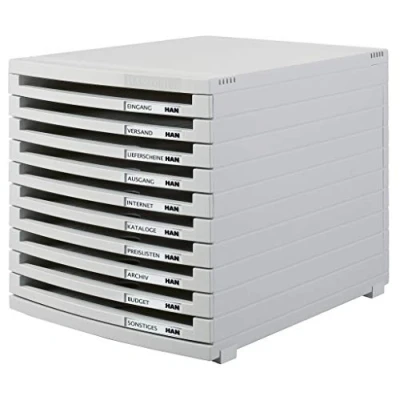 Afbeelding van HAN CONTUR 1510 0 11 Ladebox Lichtgrijs DIN A4, B4, C4 Aantal lades: 10