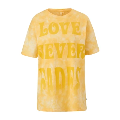 Afbeelding van QS Batik MIT Statement Tshirt print, Dames, Maat: XS, Ecru