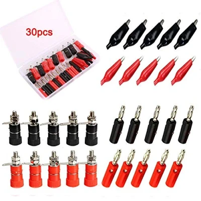 Afbeelding van RUNCCI YUN 30 stuks 4 mm bananenstopcontacten4 bananenstekkergrijpklemmenset voor luidsprekers poolklem, hifi boxen, versterkers, AV ontvangers, eindversterkers, geluids en stereo systemen