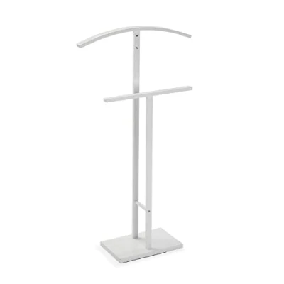 Afbeelding van Versa Lund Modern Multifunctioneel Nachtkastje met 2 Hangers voor Heren of Dameskleding, Afmetingen (H x B H) 100 20 52 cm, Staal, Kleur Wit